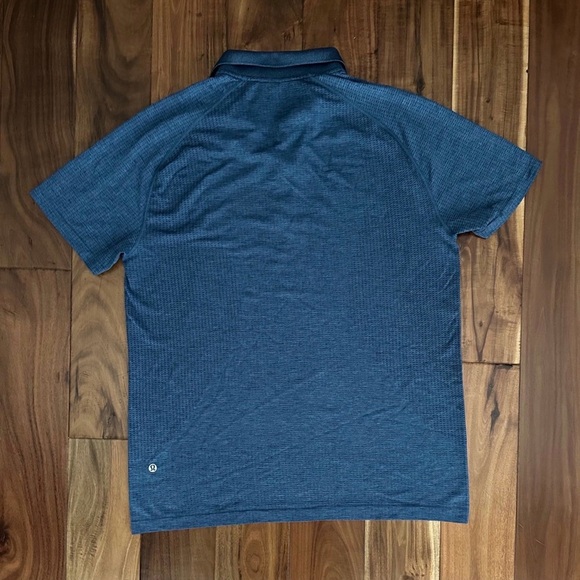 Lululemon Metal Vent Tech Polo Shirt Blue Heathered Men’s Large - Picture 8 of 8